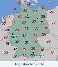 Tageshöchstwerte in Deutschland