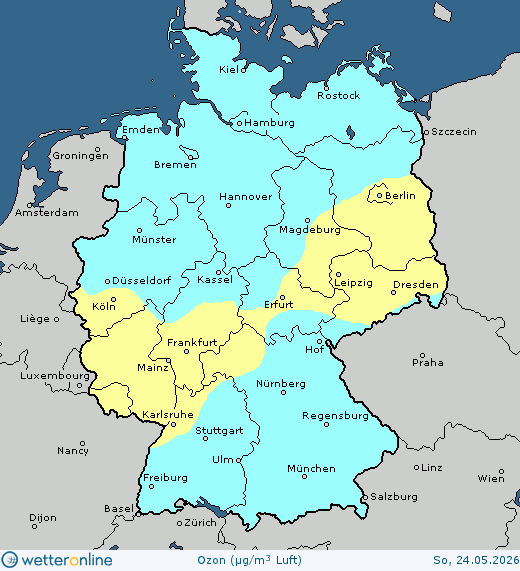 Farbkarte Luftqualit&auml;t Deutschland