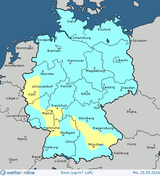 Vorhersagekarte Luftqualit&auml;t